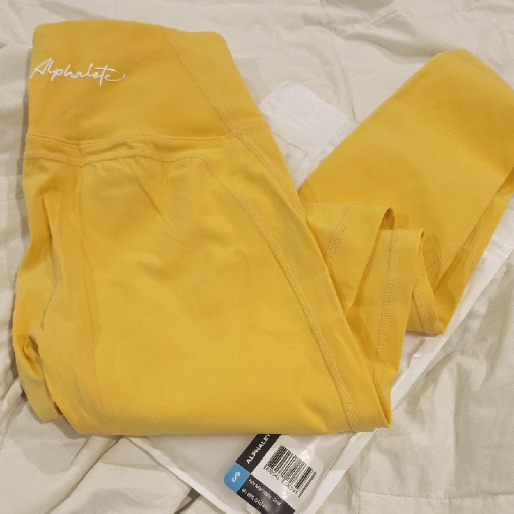Alphalete Pulse Surge Legging Small Citrus (Yellow) New